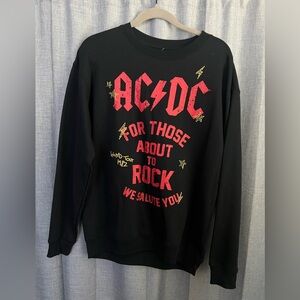 AC/DC sweater womens size medium crew neck black